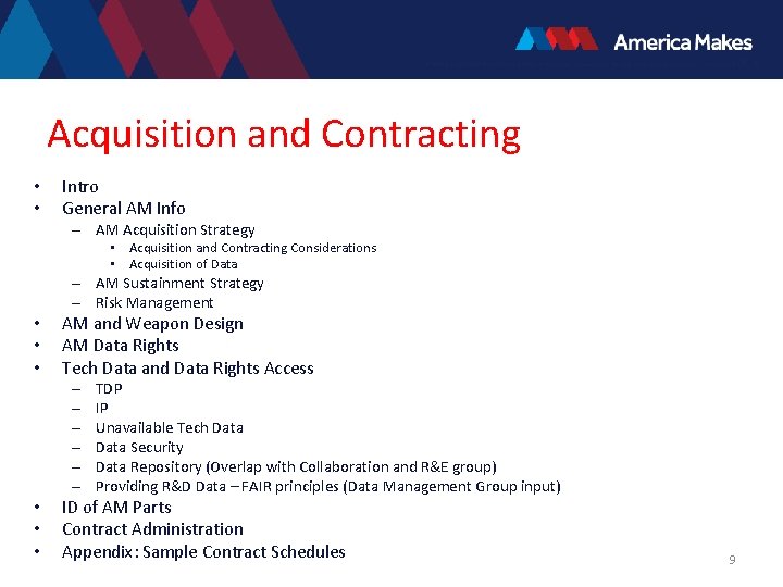 Acquisition and Contracting • • Intro General AM Info – AM Acquisition Strategy •
