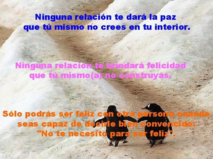 Ninguna relación te dará la paz que tú mismo no crees en tu interior.