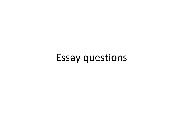 Essay questions 