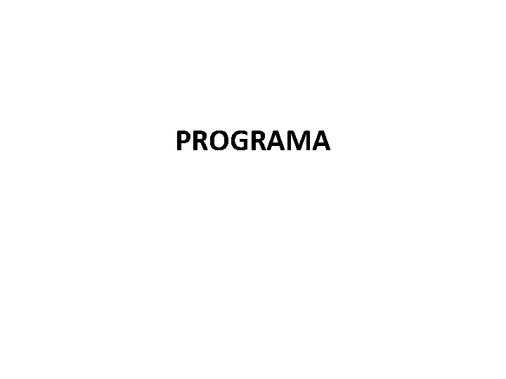 PROGRAMA 