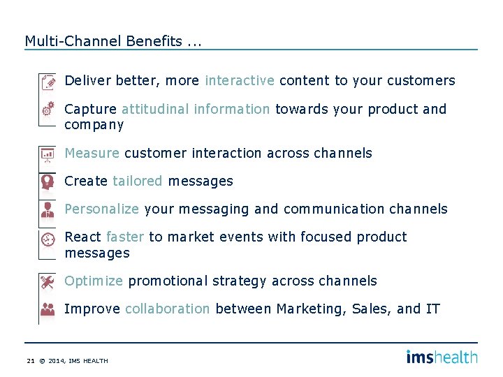 Multi-Channel Benefits. . . Deliver better, more interactive content to your customers Capture attitudinal