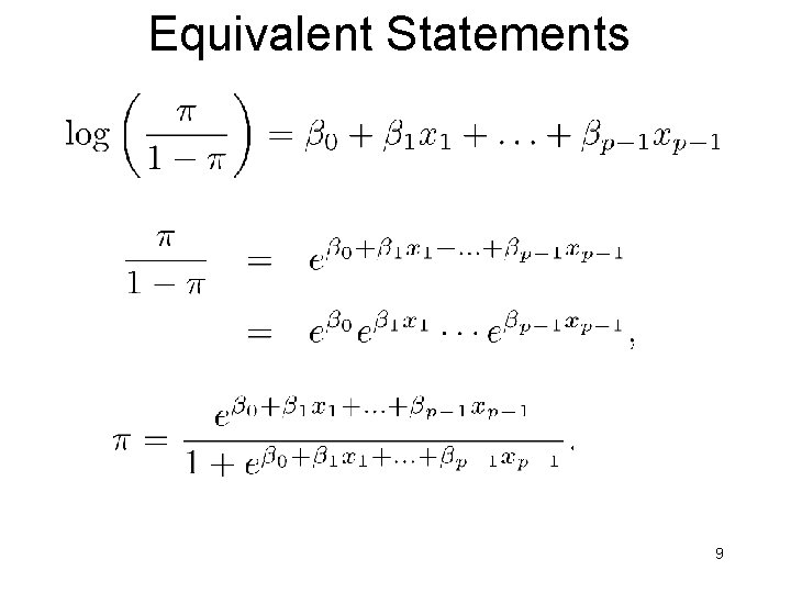 Equivalent Statements 9 