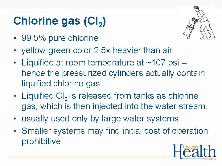 Chlorine gas (Cl 2) • 99. 5% pure chlorine • yellow-green color 2. 5