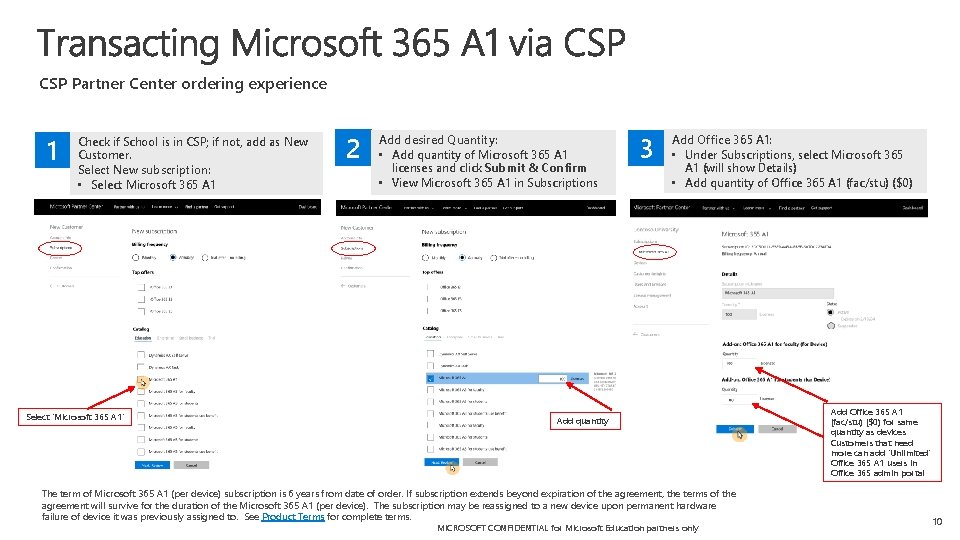 CSP Partner Center ordering experience 1 Check if School is in CSP; if not, CSP Partner Center ordering experience 1 Check if School is in CSP; if not,
