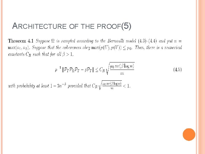 ARCHITECTURE OF THE PROOF(5) 