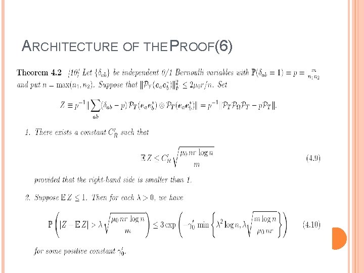 ARCHITECTURE OF THE PROOF(6) 