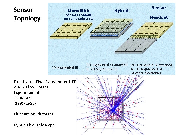 Sensor Topology First Hybrid Pixel Detector for HEP WA 97 Fixed Target Experiment at