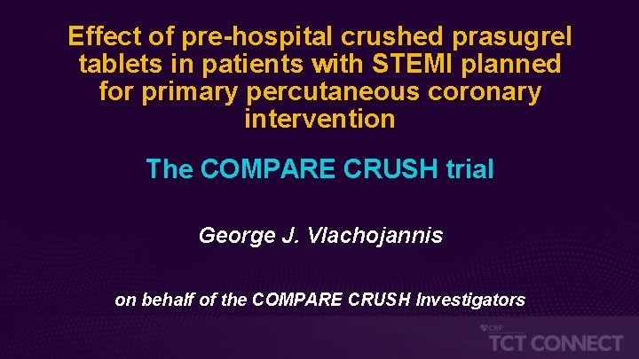 Effect of pre-hospital crushed prasugrel tablets in patients with STEMI planned for primary percutaneous