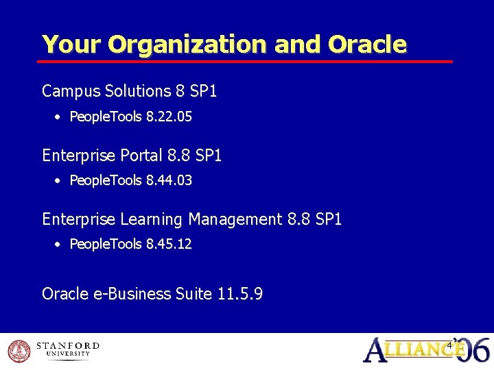 Your Organization and Oracle Campus Solutions 8 SP 1 • People. Tools 8. 22.