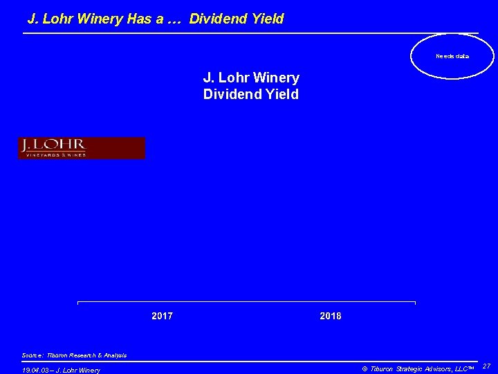 J. Lohr Winery Has a … Dividend Yield Needs data J. Lohr Winery Dividend