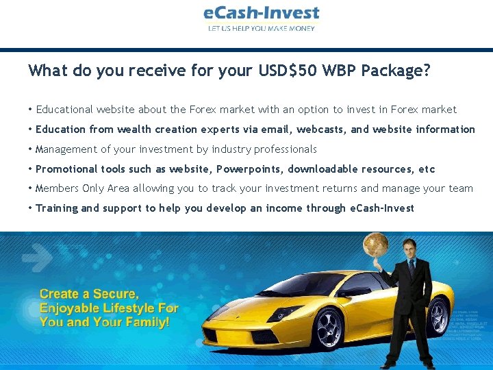 What do you receive for your USD$50 WBP Package? • Educational website about the