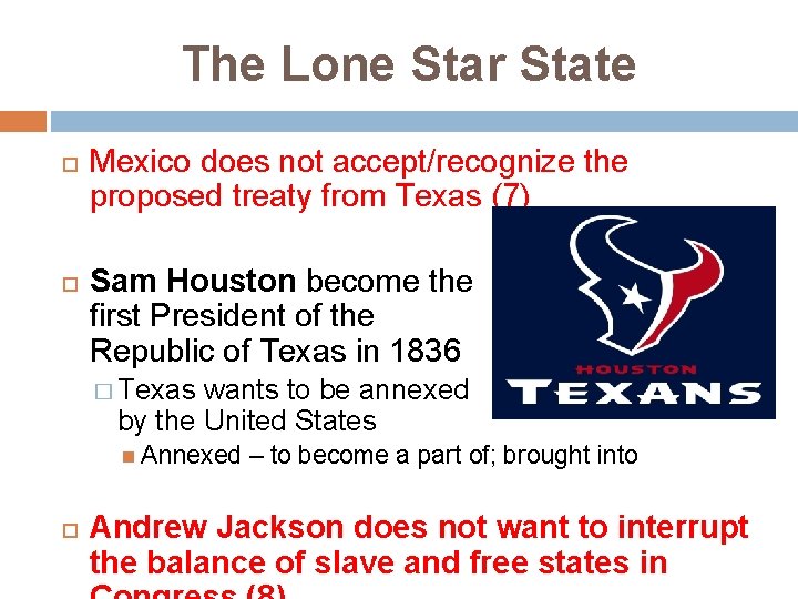 The Lone Star State Mexico does not accept/recognize the proposed treaty from Texas (7)