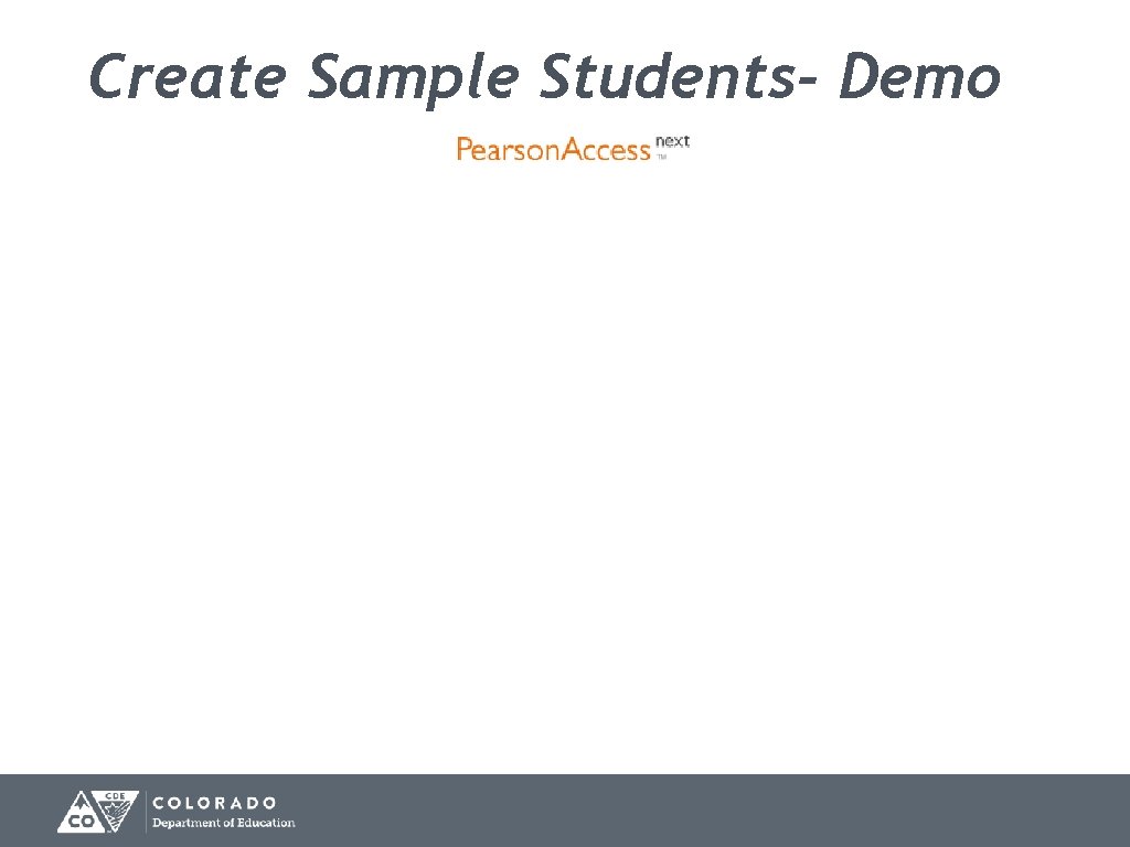 Create Sample Students- Demo 63 