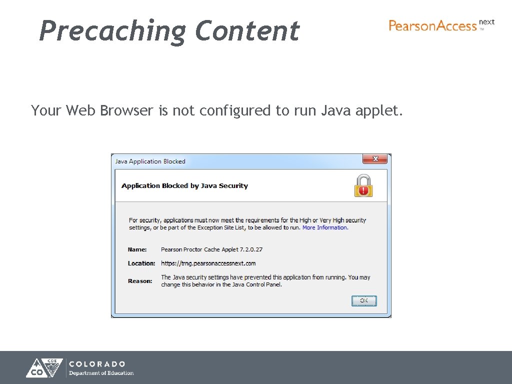 Precaching Content Your Web Browser is not configured to run Java applet. 