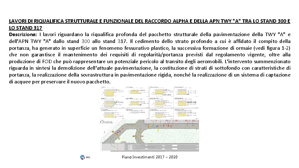 LAVORI DI RIQUALIFICA STRUTTURALE E FUNZIONALE DEL RACCORDO ALPHA E DELLA APN TWY "A"