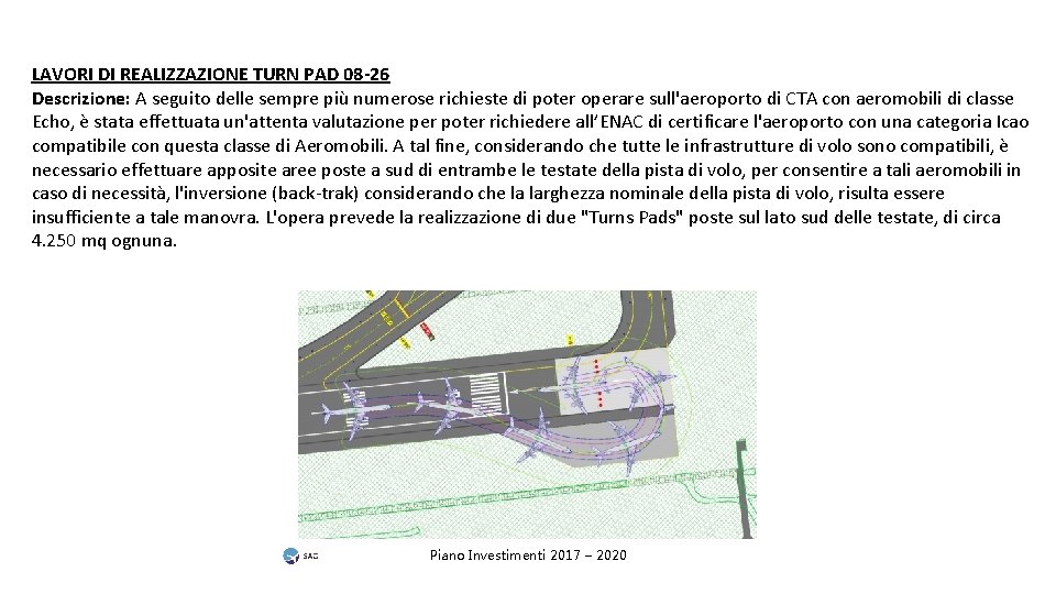 LAVORI DI REALIZZAZIONE TURN PAD 08 -26 Descrizione: A seguito delle sempre più numerose