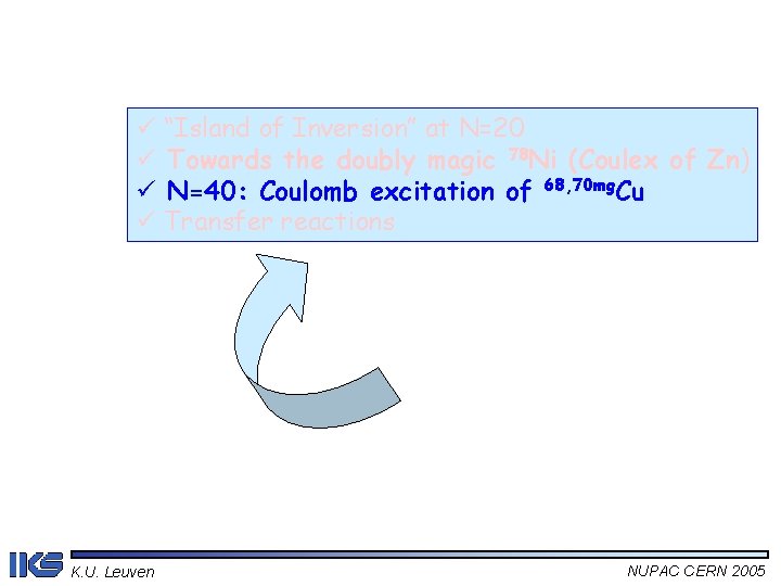 ü “Island of Inversion” at N=20 ü Towards the doubly magic 78 Ni (Coulex