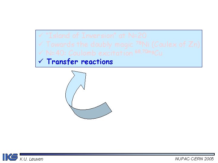 ü “Island of Inversion” at N=20 ü Towards the doubly magic 78 Ni (Coulex