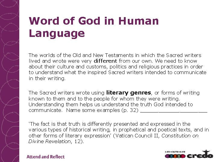 Word of God in Human Language The worlds of the Old and New Testaments