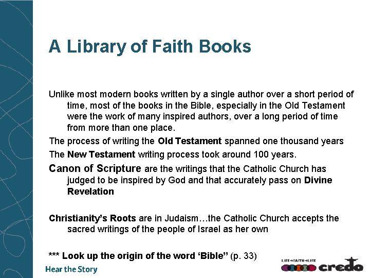 A Library of Faith Books Unlike most modern books written by a single author