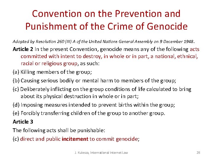 Convention on the Prevention and Punishment of the Crime of Genocide Adopted by Resolution Convention on the Prevention and Punishment of the Crime of Genocide Adopted by Resolution