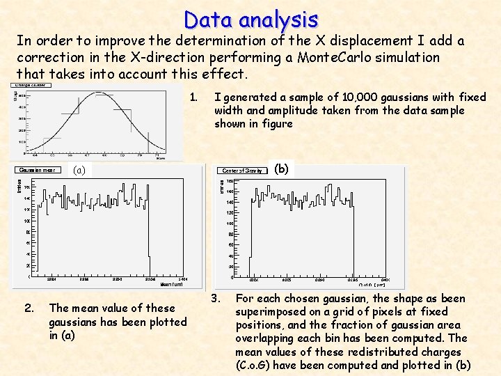 Data analysis In order to improve the determination of the X displacement I add