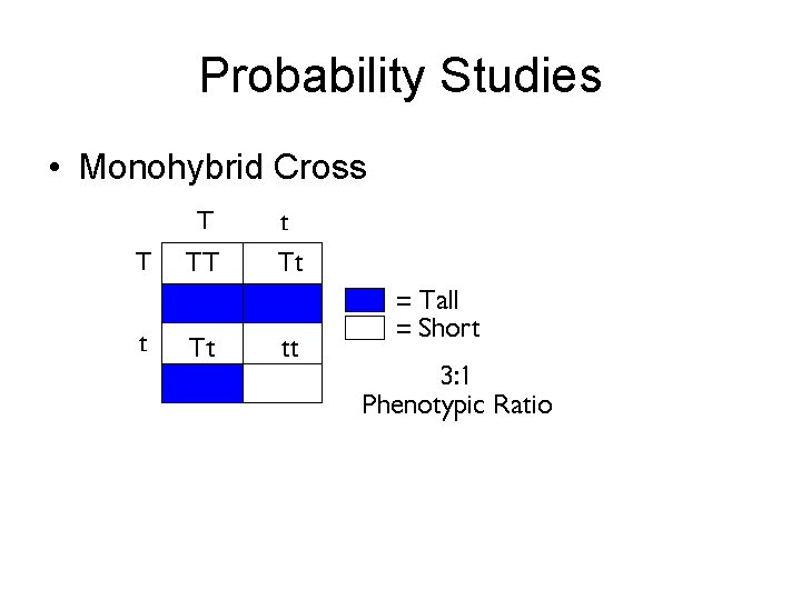 Probability Studies • Monohybrid Cross 