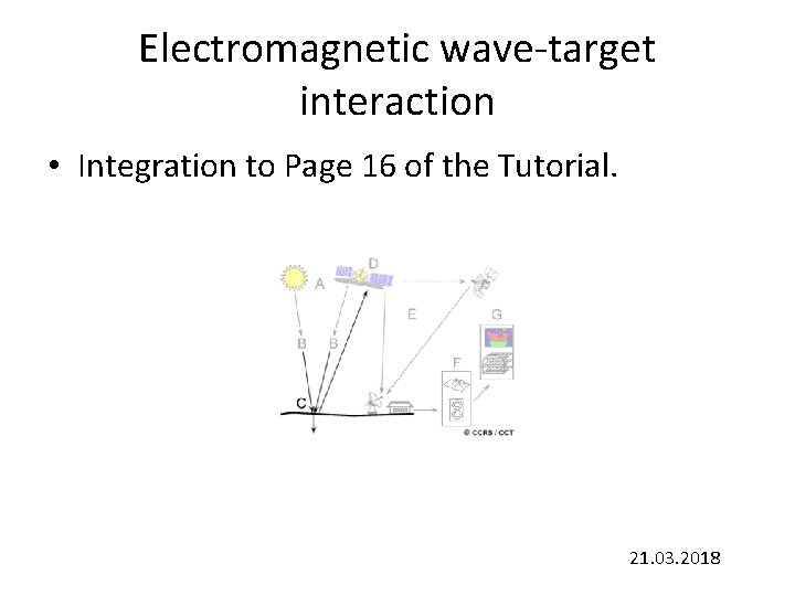 Electromagnetic wave-target interaction • Integration to Page 16 of the Tutorial. 21. 03. 2018