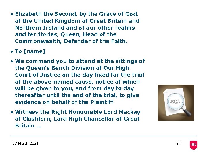 • Elizabeth the Second, by the Grace of God, of the United Kingdom • Elizabeth the Second, by the Grace of God, of the United Kingdom
