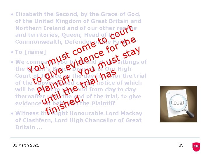• Elizabeth the Second, by the Grace of God, of the United Kingdom • Elizabeth the Second, by the Grace of God, of the United Kingdom