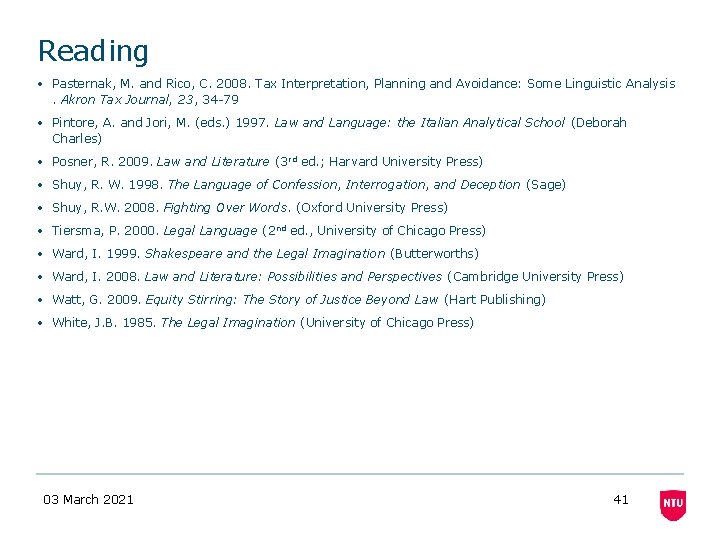 Reading • Pasternak, M. and Rico, C. 2008. Tax Interpretation, Planning and Avoidance: Some Reading • Pasternak, M. and Rico, C. 2008. Tax Interpretation, Planning and Avoidance: Some