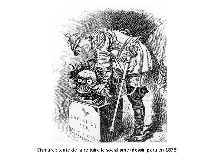 Bismarck tente de faire taire le socialisme (dessin paru en 1878) 