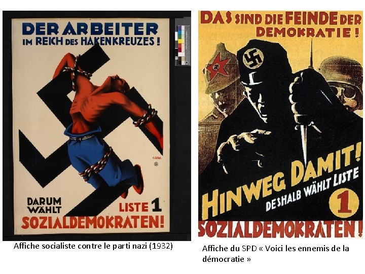 Affiche socialiste contre le parti nazi (1932) Affiche du SPD « Voici les ennemis