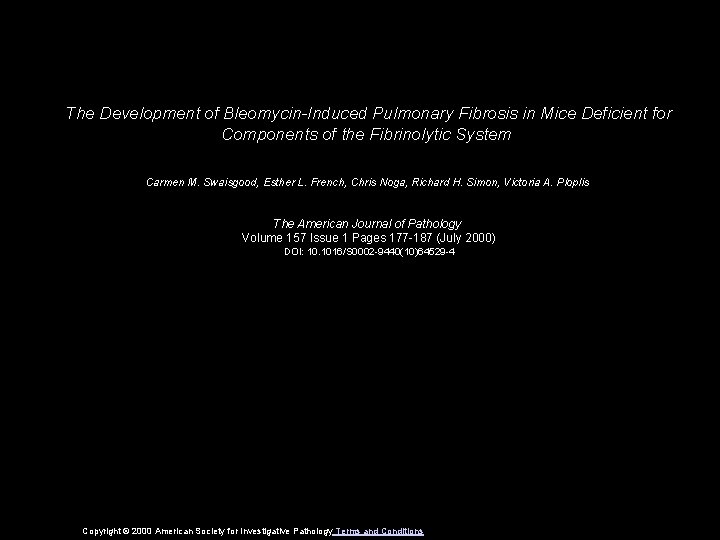 The Development of Bleomycin-Induced Pulmonary Fibrosis in Mice Deficient for Components of the Fibrinolytic