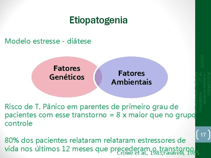 Etiopatogenia CT de Medicina de Urgência e Emergência CT de Medicina Intensiva CREMEC/CFM Fatores