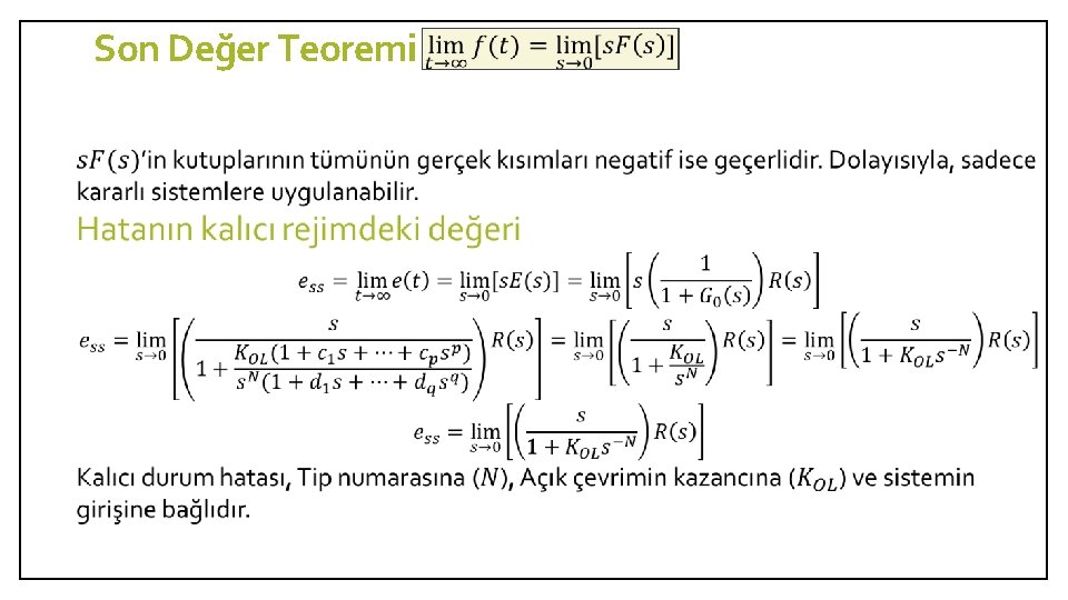 Son Değer Teoremi 