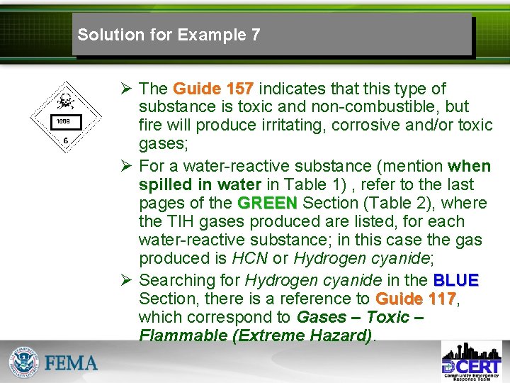 Solution for Example 7 1689 Ø The Guide 157 indicates that this type of