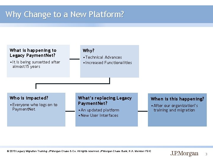 Why Change to a New Platform? What is happening to Legacy Payment. Net? •