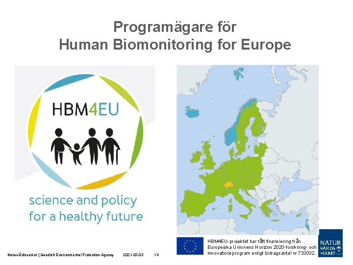 Programägare för Human Biomonitoring for Europe Naturvårdsverket | Swedish Environmental Protection Agency 2021 -03