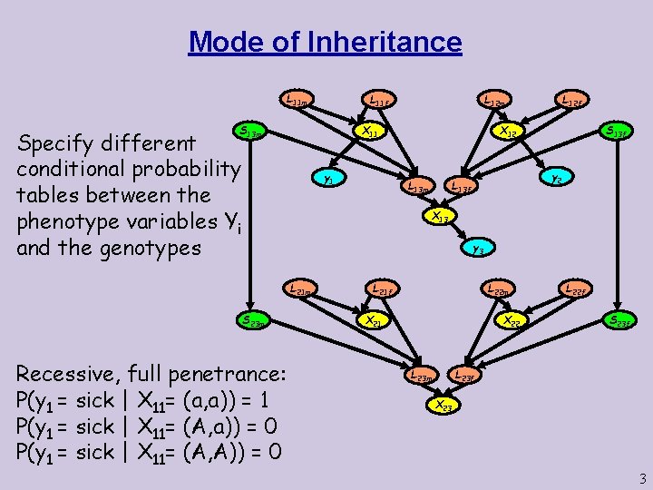 Mode of Inheritance L 11 m L 12 m L 11 f X 11