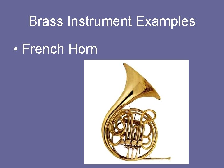 Brass Instrument Examples • French Horn 