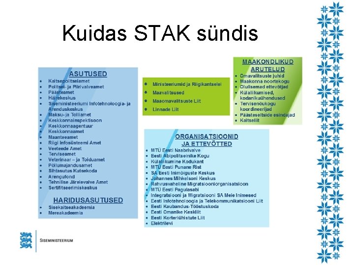 Kuidas STAK sündis 