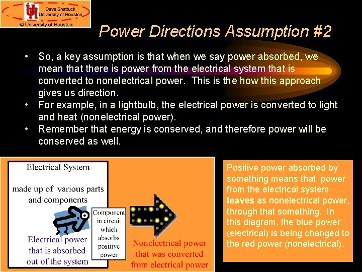 Power Directions Assumption #2 • So, a key assumption is that when we say