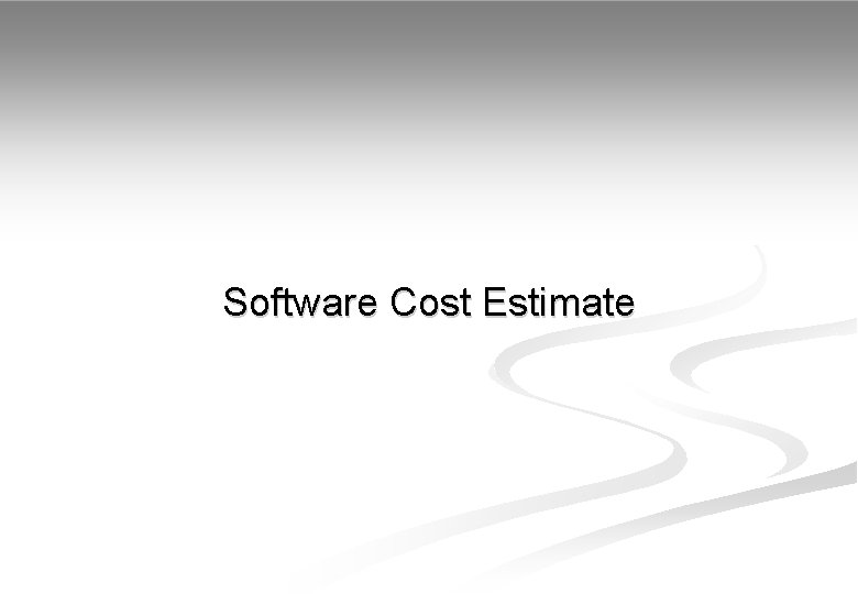 Software Cost Estimate 