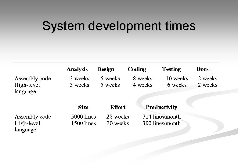 System development times 