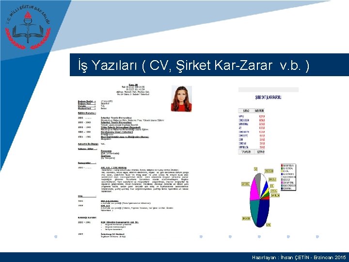 İş Yazıları ( CV, Şirket Kar-Zarar v. b. ) Hazırlayan : İhsan ÇETİN -