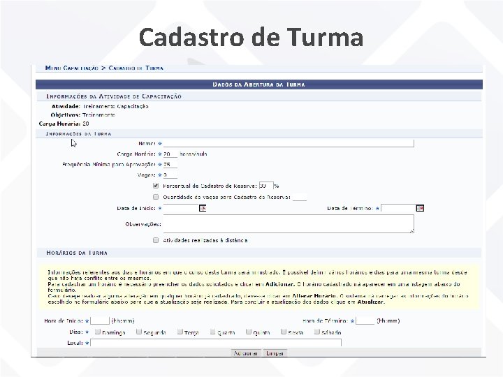 Cadastro de Turma 