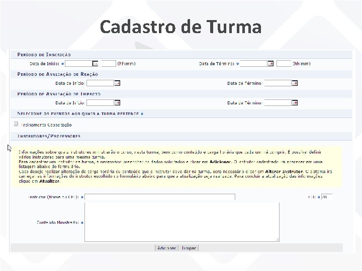 Cadastro de Turma 