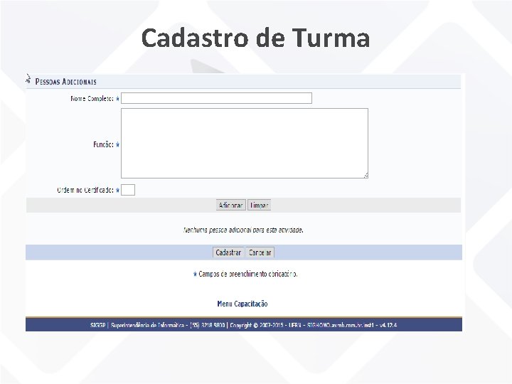 Cadastro de Turma 