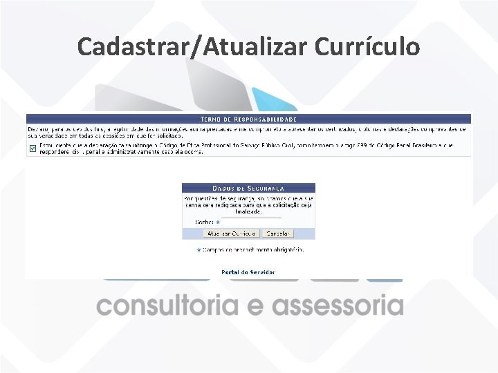 Cadastrar/Atualizar Currículo 